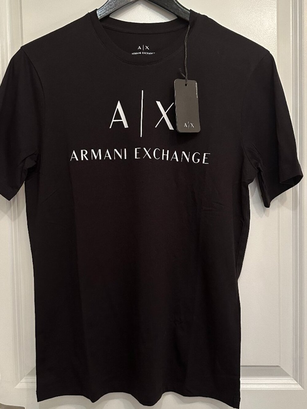 New Armani Exchange Men’s Black Logo Graphic T-Shirt Size M Regular Fit NWT